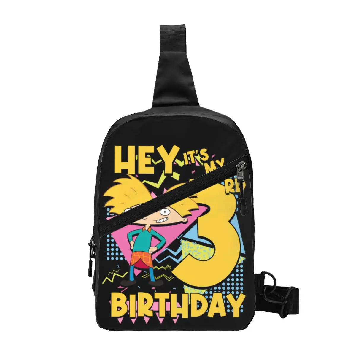 Custom Hey Arnold Animated Anime Helga Pataki Sling Chest Crossbody Bag Men Fashion Shoulder Backpack for Camping Biking