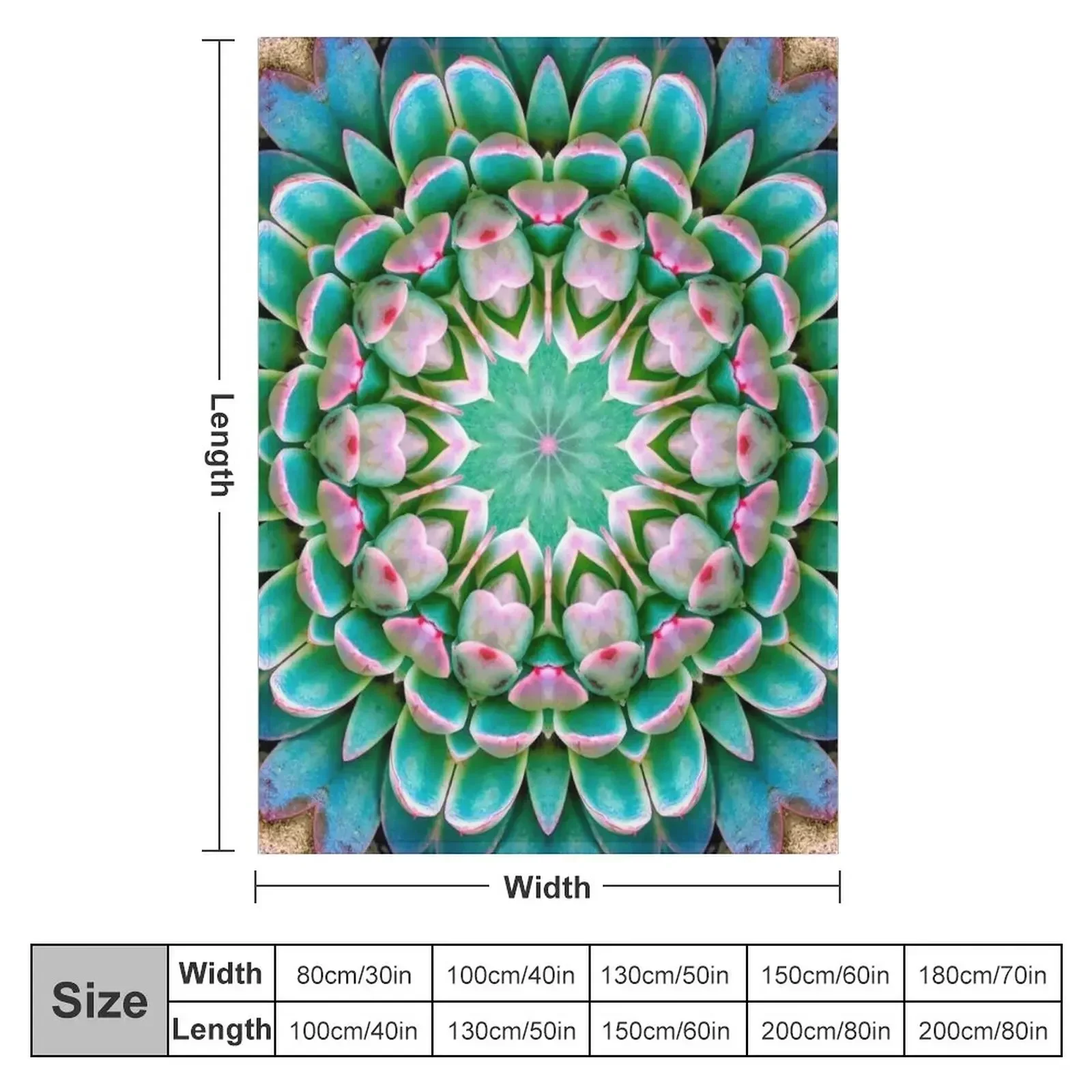 New Succulent Mandala in Fuscia and Green Throw Blanket anime Bed linens Extra Large Throw Blankets