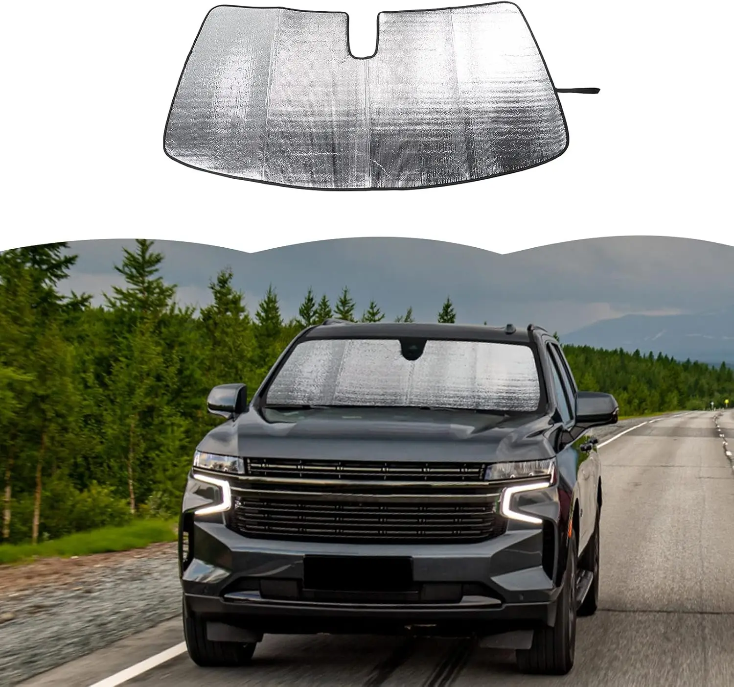 

Windshield Sunshade Sun Shade Heat Shield Window Sun Visor Mat for GMC Yukon 2021-2024,for Chevrolet Tahoe 2021-2024,for Suburba