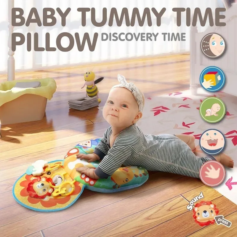 Black And White High Contrast Baby Pillow Double-Sided Head-up Design Double-Sided Sensory Toy Head-up Training Pillow