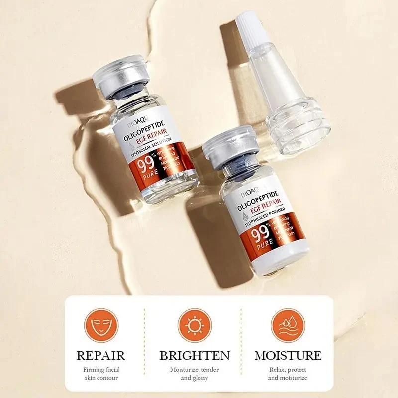 Sérum à micro-aiguilles pour le visage, levure, puissance lyophilisée, ensemble de soins pour la peau, rétrécit les Pores, hydratant, éclaircissant, Anti-vieillissement, Essence de Peptides