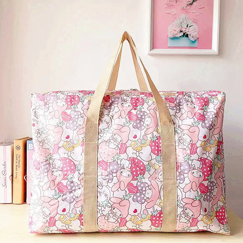 Kawaii Travel Bag Sanrio Melody Kitty Cinnamoroll Anime Student Cartoon Foldable Portable Large Capacity Travel Organizer Kt Bag