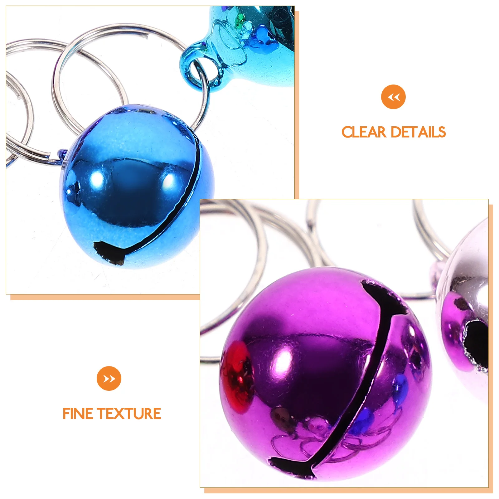 

24Pcs Colorful Ringed Bells Smooth Surface Tiny Bells for Handcrafts Festival Decorations Pet Safety Collar Wind Chime Craft