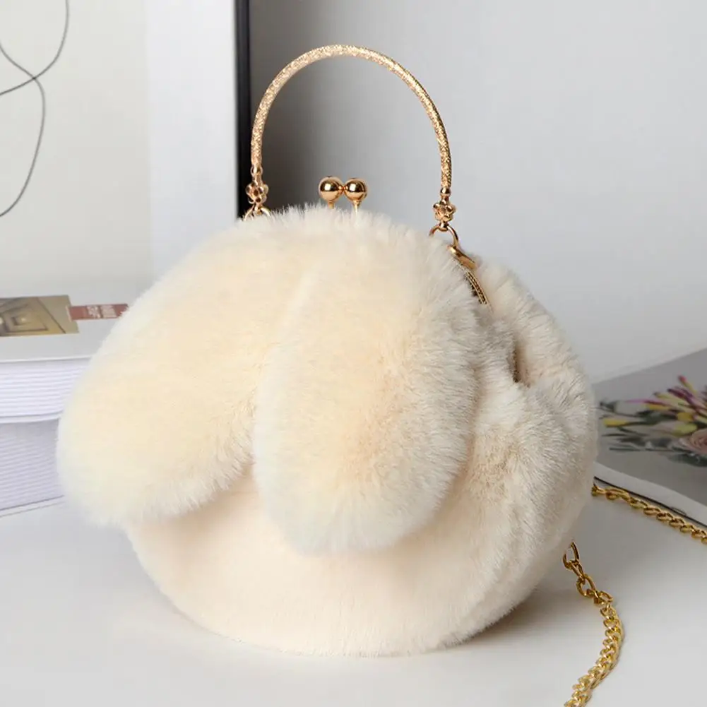 Soft Plush Bag Small Handbag Fluffy Plush Ladies Chain Shoulder Bag Fluffy Female Winter Purse Furry Tote Bag Daily Clutch Purse