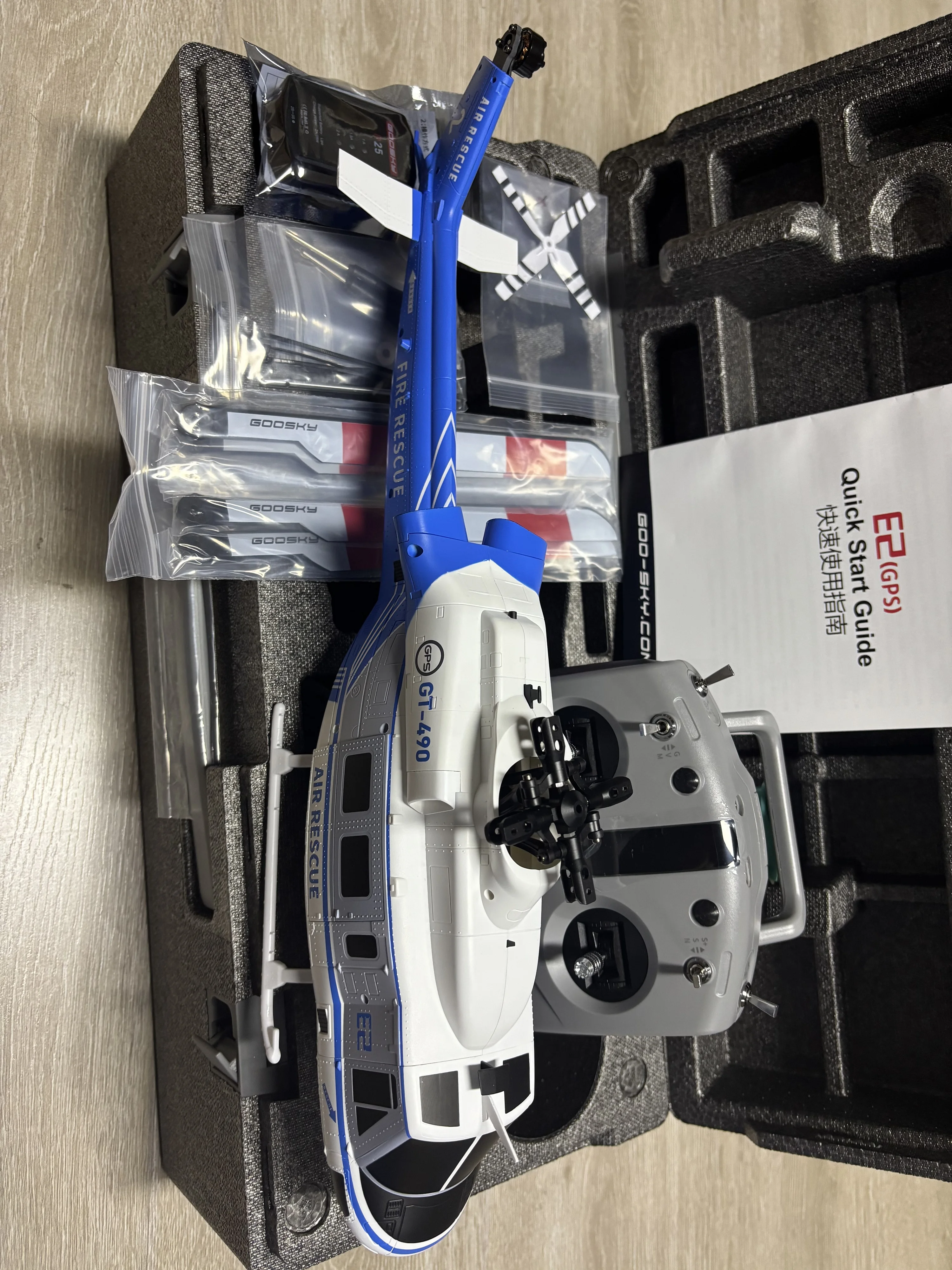 NEW Goosky E2 GPS 1/35 RC 헬리콥터 듀얼 브러시리스 모터 Tof 비행 제어 시스템 Bnf/Rtf 원격 제어 헬리콥터 장난감 선물