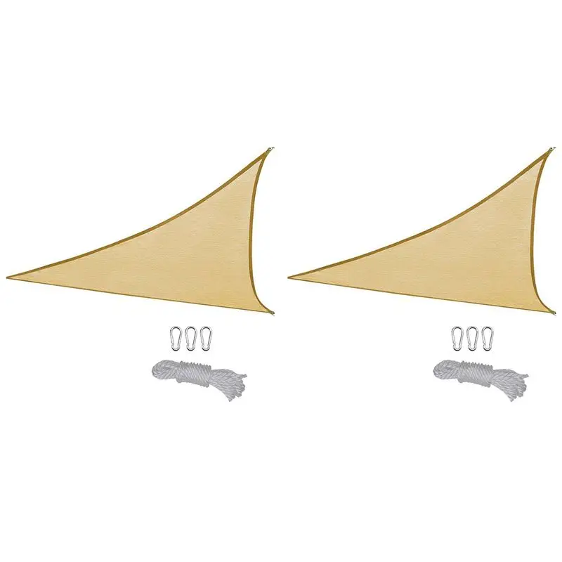 A36T-2Pcs 1X1x1 Meter Outdoor Window Shade Sail Breathable Triangular Extra Large Shade Sail