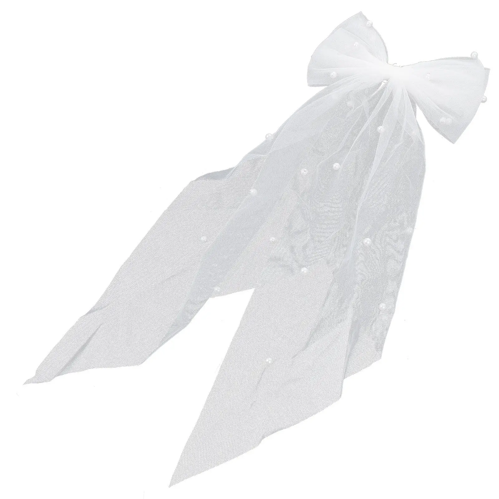 

Модная заколка для волос с жемчугом и бантом, изысканный дизайн с лентой, для женщин, на каждый день, для офиса и выхода в свет