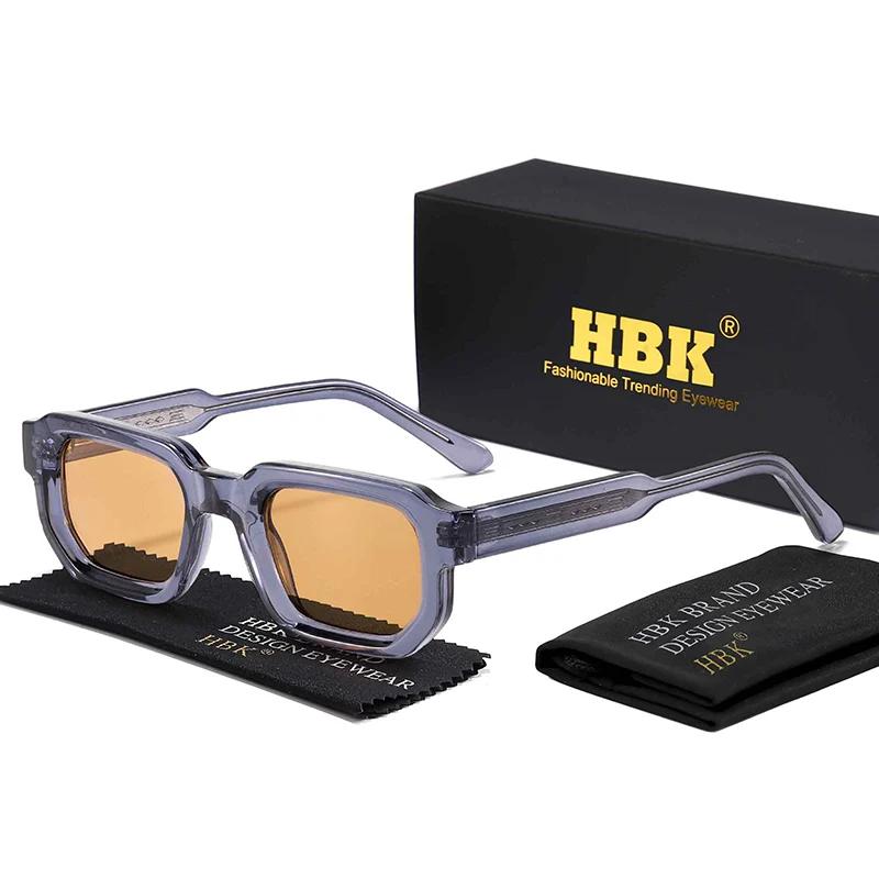 

HBK Classic Polygon Sunglasses for Men Small Frame Retro Gradient Lens Sun Glasses for Summer Beach Party Ideal Choice for Gifts