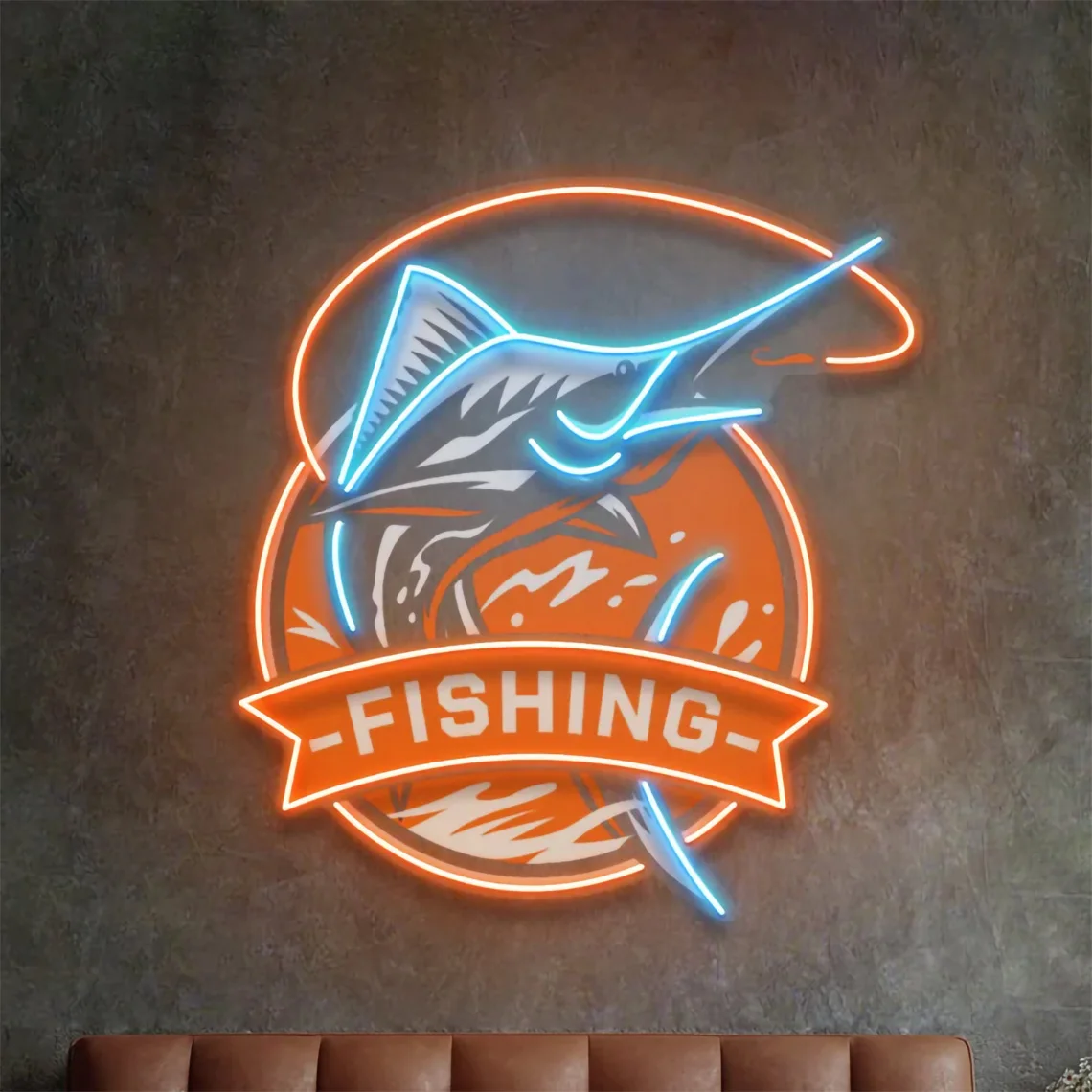 

Fishing Logo Neon Sign Fishing Pop Art Neon Fishing Shop Art Decor Man Room Decor Gift for Fishing Lover