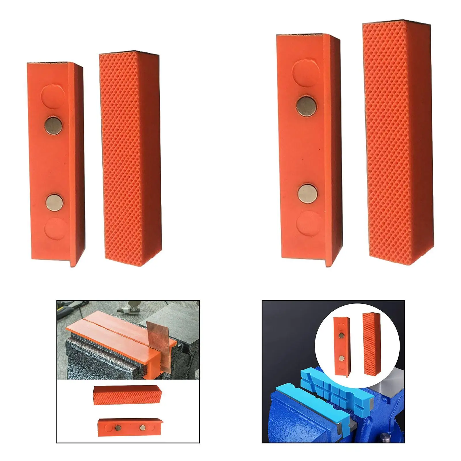 2 Pieces Magnetic Vise Jaw Pads Universal Premium Multipurpose Protector