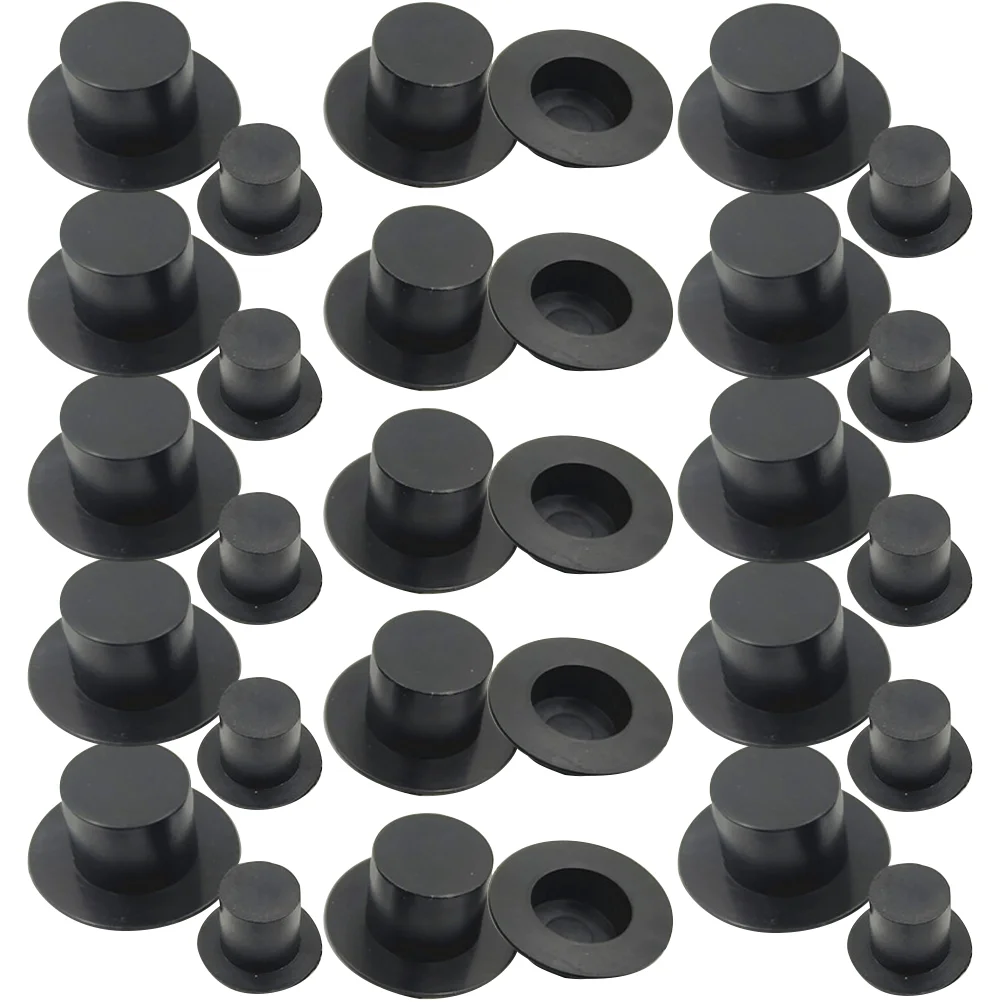 

80pcs Christmas Mini Hats Decoration DIY Accessories Black Plastic Hats snowman hat snowman hats for crafts