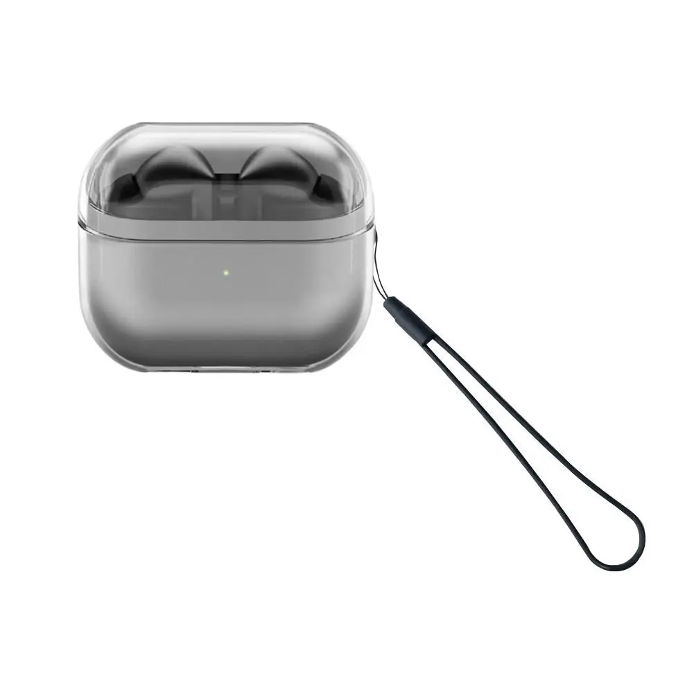 Transparent TPU Earphone Case With Silicone Lanyard Support Wired Wireless Charging Protective Shell For Samsung Buds 3 Pro