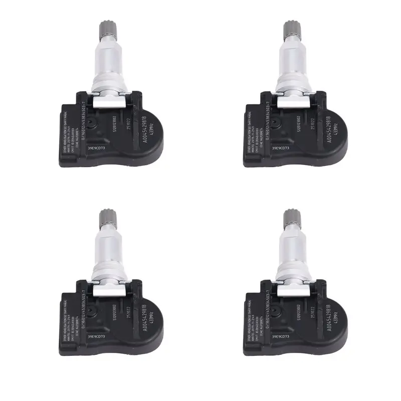 AT92-TPMS Sensor 4PCS 433Mhz Set For ML-Class W164 CLS C219 Tire Pressure Sensor Part Numbers A0045429818 A0025408