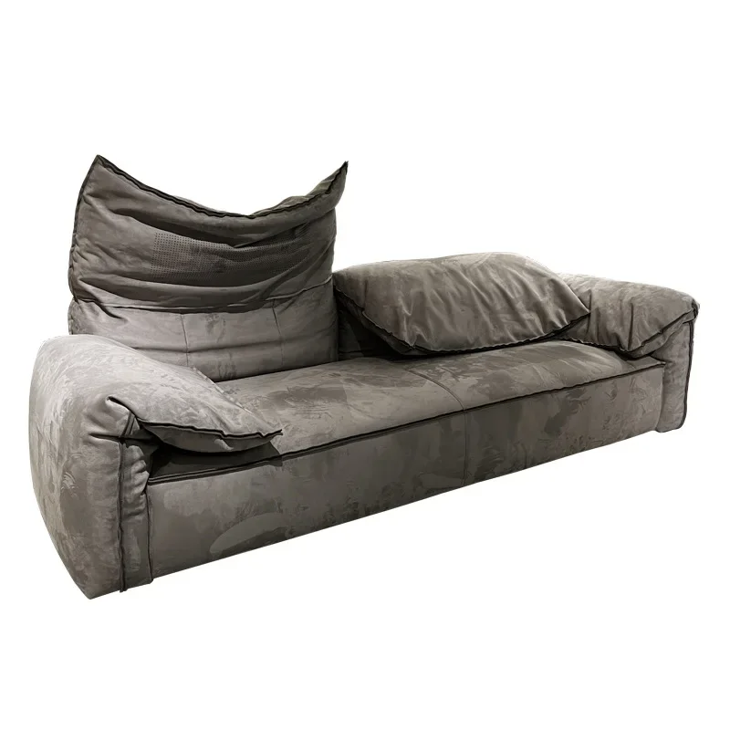 Elephant ear sofa first layer cowhide matte cloth super wide lazy down sofa