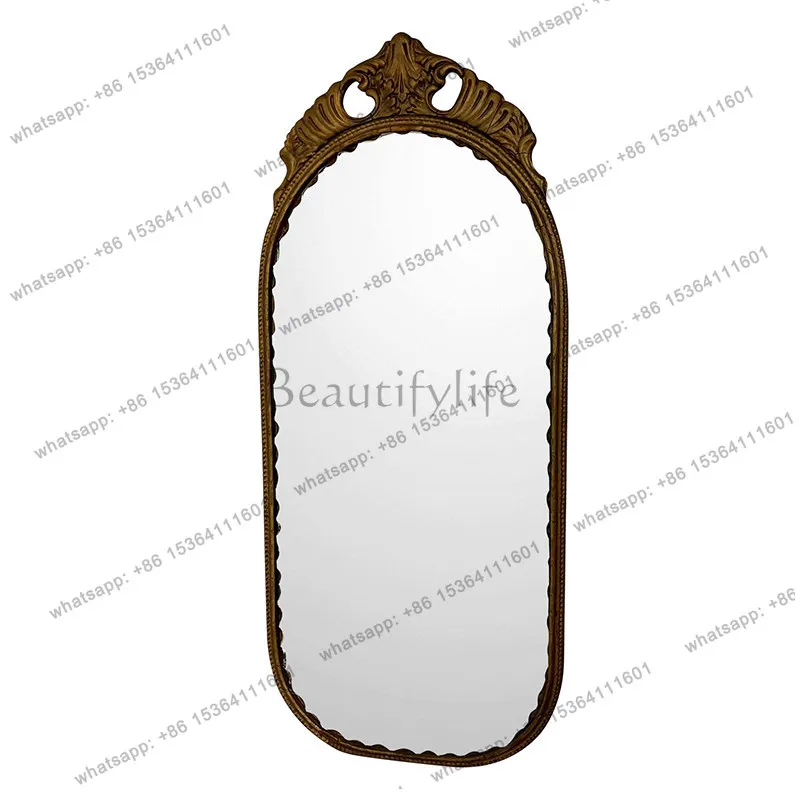 European retro arched floor mirror home living room leans on the sofa to try on the whole body mirror