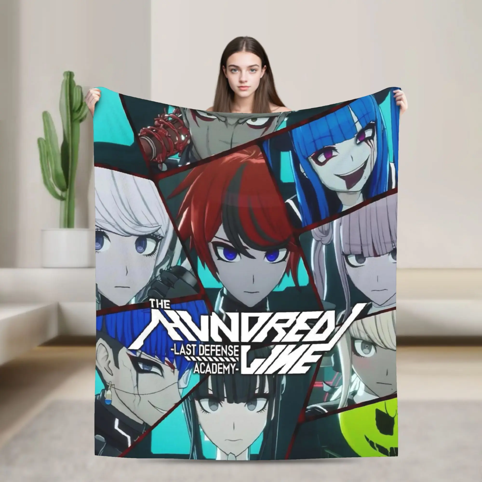 HUNDRED LINE Game Blanket Last Defense Academy Flannel Throw Blankets Summer Air Conditioning Personalised Ultra-Soft Bedspreads