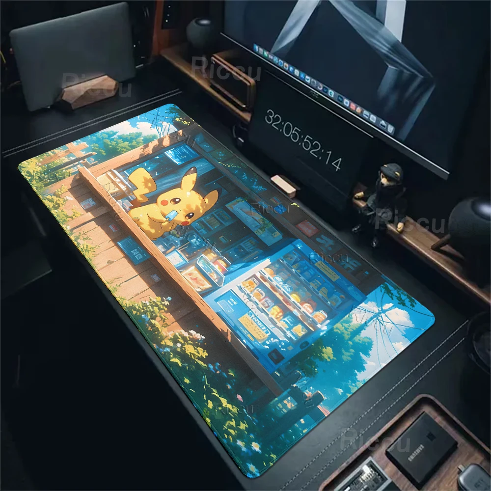 Mouse Pad Large Size P-Pikachu Aesthetics Computer keyboard Gaming Accessories Desk Mat Locking Edge Gamer Carpet Anime Tablemat