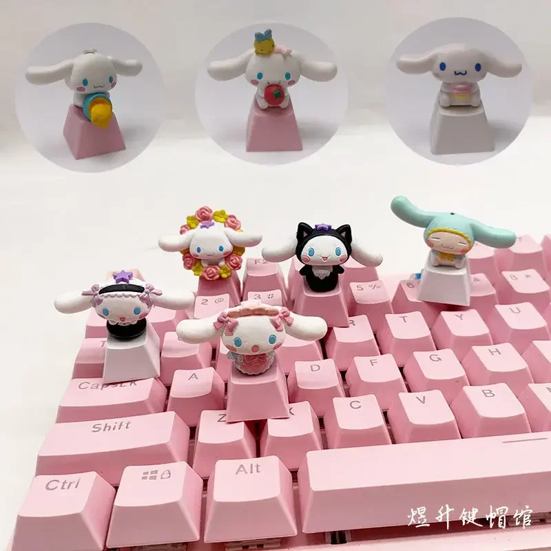 

Sanrio Kawaii Cinnamorol Keycaps Mechanical Keyboard Caps Hello Kitty Pochacco Mx Axis Personalized Cartoon Esc Diy Key Cap Game