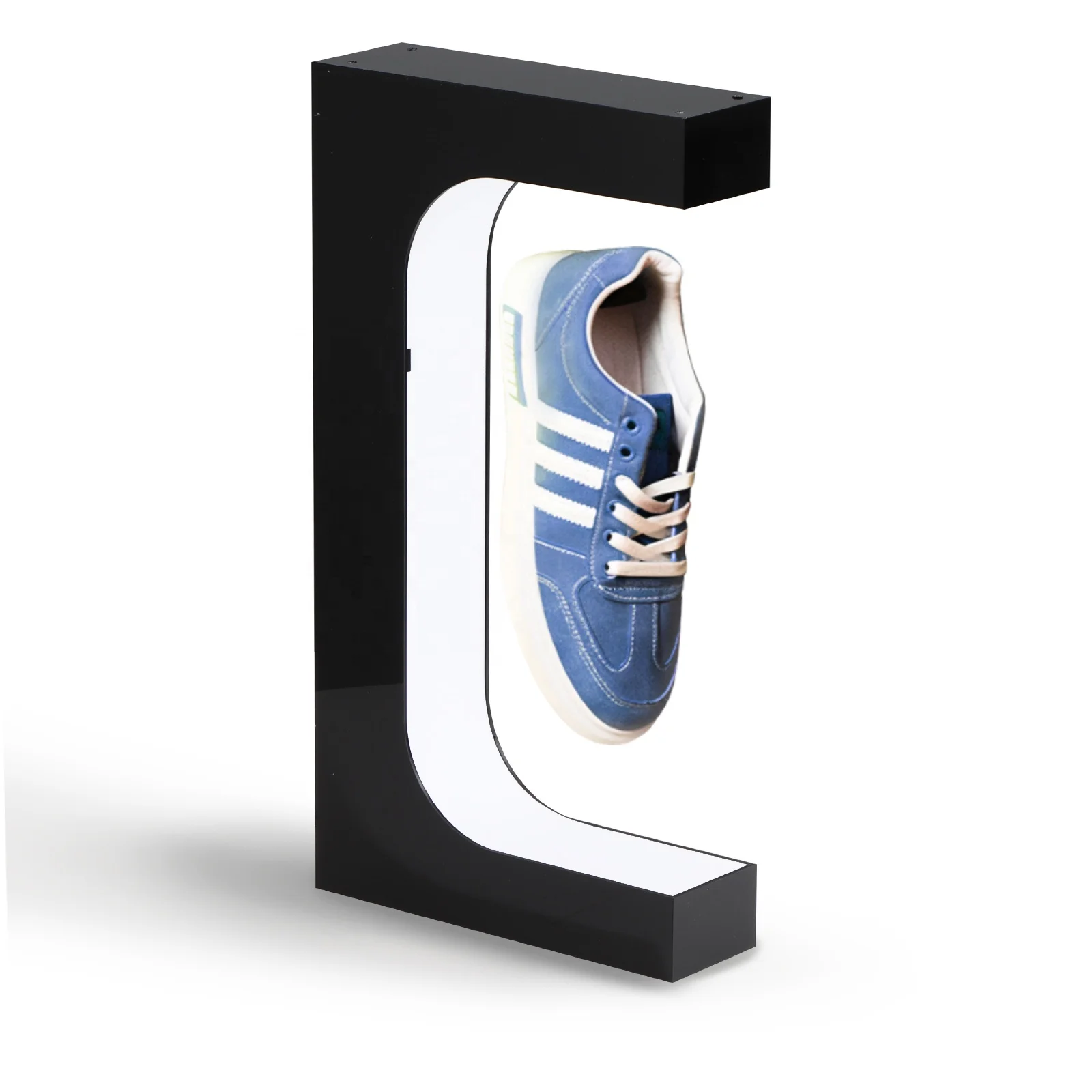 4pcs Acrylic Hanging Magnetic Floating Shoe Rack, 360 Degree Rotating Shoe Rack With RBG Lighting For Store And Home Shoe Racks