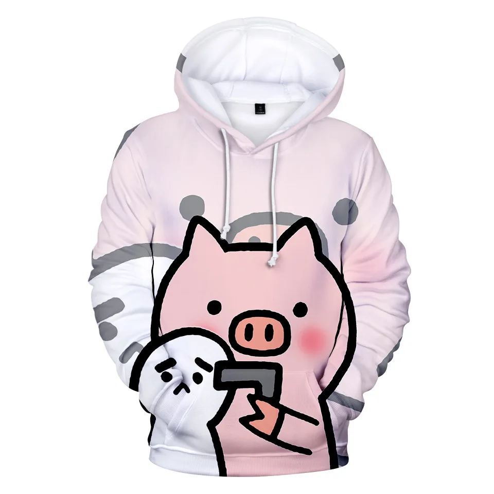 Kawaii Cute Pig Hoodie Goth Aesthetic Harajuku Sweatshirt Women Hipster Fashion Harajuku Vintage Long Sleeve Hoody Men