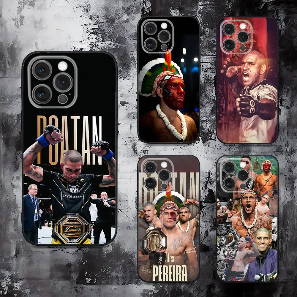 

Alex Pereira Brazilian Kickboxer Phone Case For iPhone 16,15,14,13,12,11,Pro,Max,Plus,X,XS,SE,E,Mini,Soft Silicone Black Case