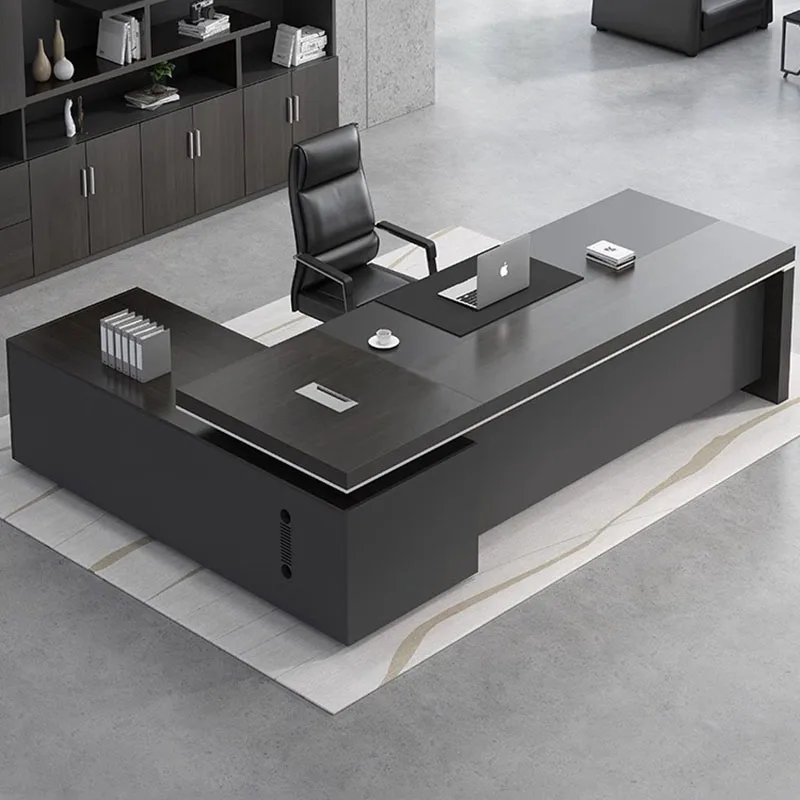 Office Desk Table Furniture Storage Bedroom Minimalist Floor Conference L Shaped Computer Mesas De Computador Standing Secretary