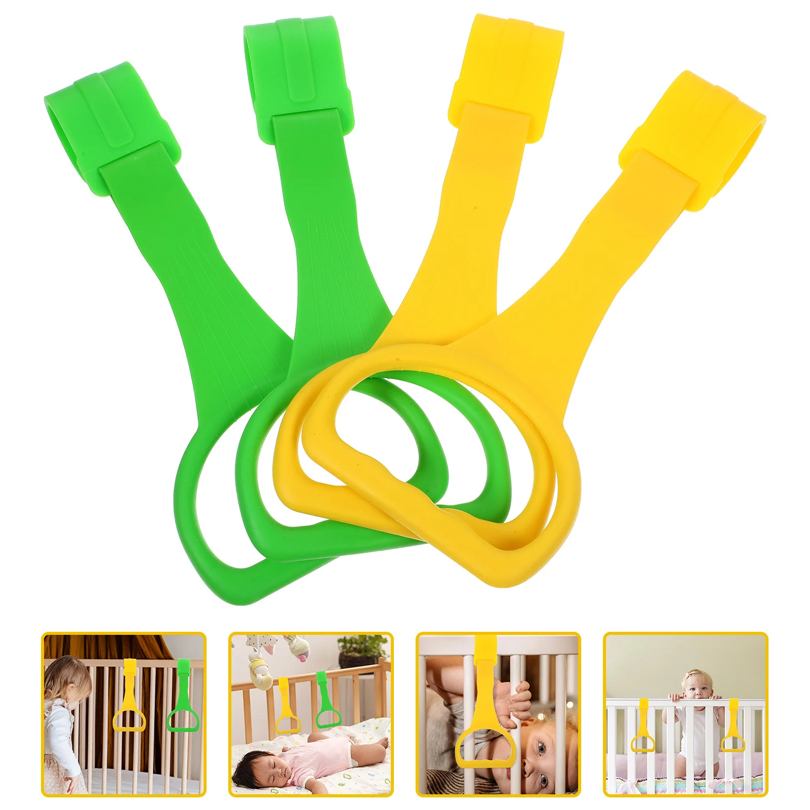 4Pcs Baby Stand Up Rings Crib Pull Rings Safe Durable Tools Infants Toddler Hand Pull Ring