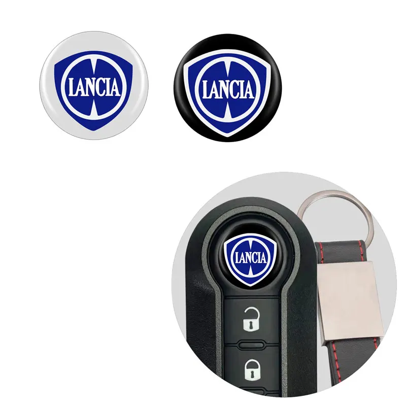 5Pcs 14mm Car Remote Key Sticker Car Styling For Lancia Logo Ypsilon Kappa Delta 3 Thesis Phedra Musa Voyager Auto Accessories