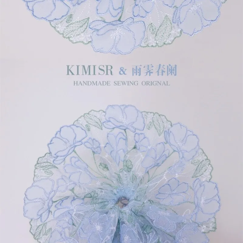 Handmade Special-Interest Design Lolita Style · Heavy Industry Double-Layer Embroidery Lace Hair Ring Accessories