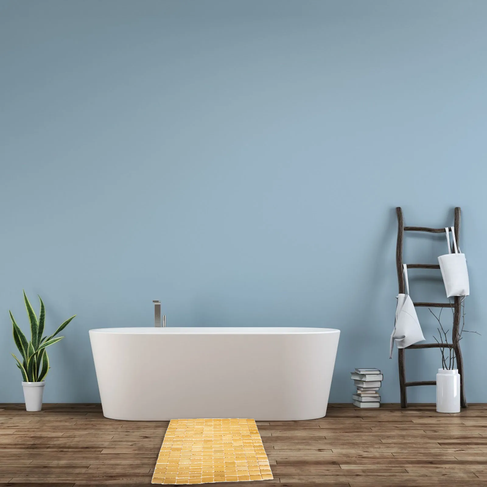 

Household Bamboo Mat Style Bamboo Block Woven Non-Slip Foot Pad Anti-Skid Patch Bathroom Kitchen Decorative Floor Mat