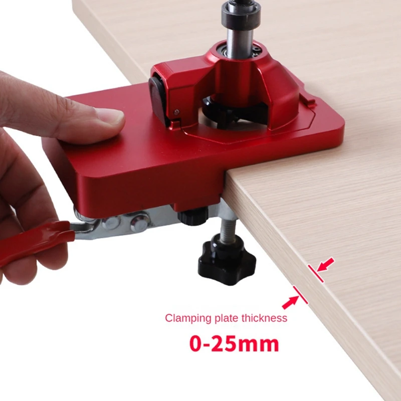 Woodworking Hole Drilling Guide Locator Hole Opener Template Door Cabinets Red 1Set