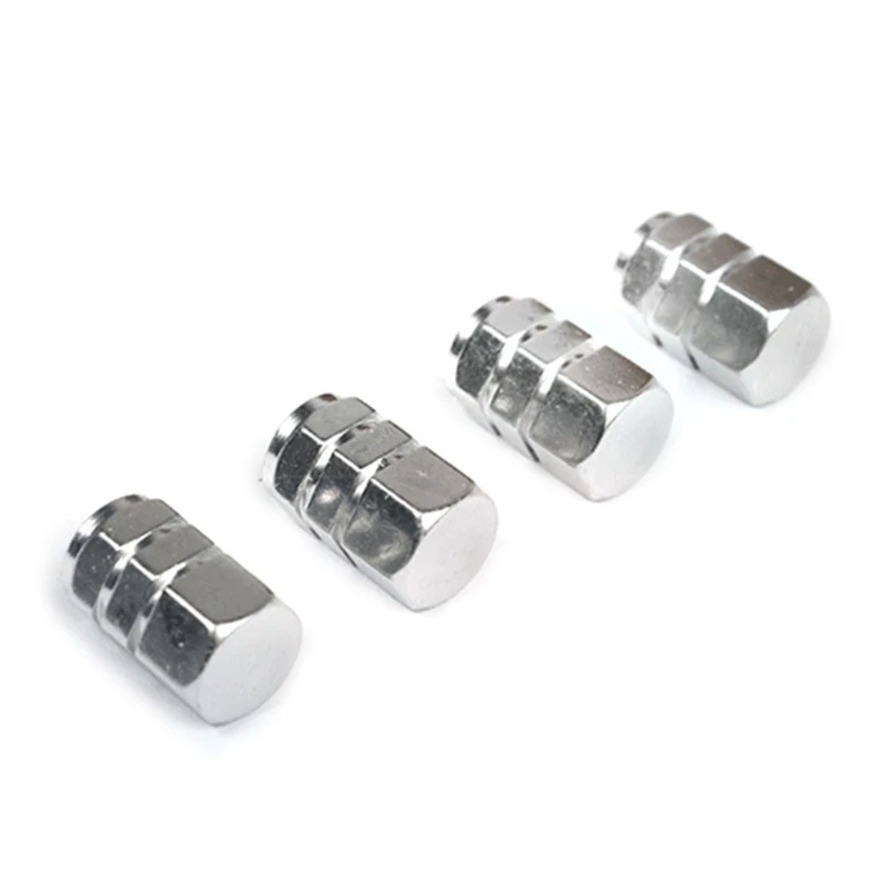 4pcs Precisions Fit Aluminum Valves Covers for Car Tires Hexagon Wheel Accessory GTWS