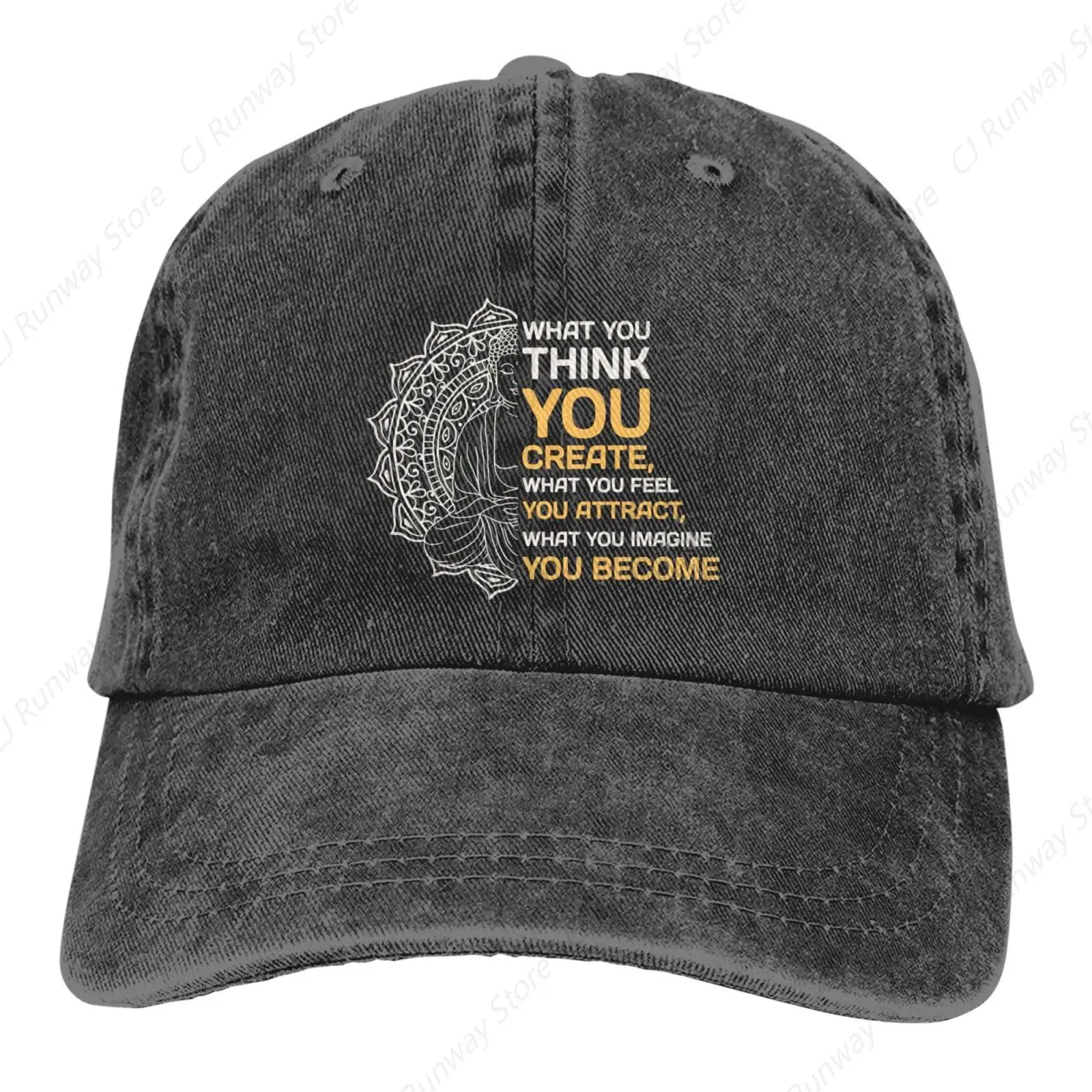 Yoga Think Create Feel Attract Imagine Become Baseball Cap Golf Dad Hat Adjustable Original Classic Low Profile Cotton Hats