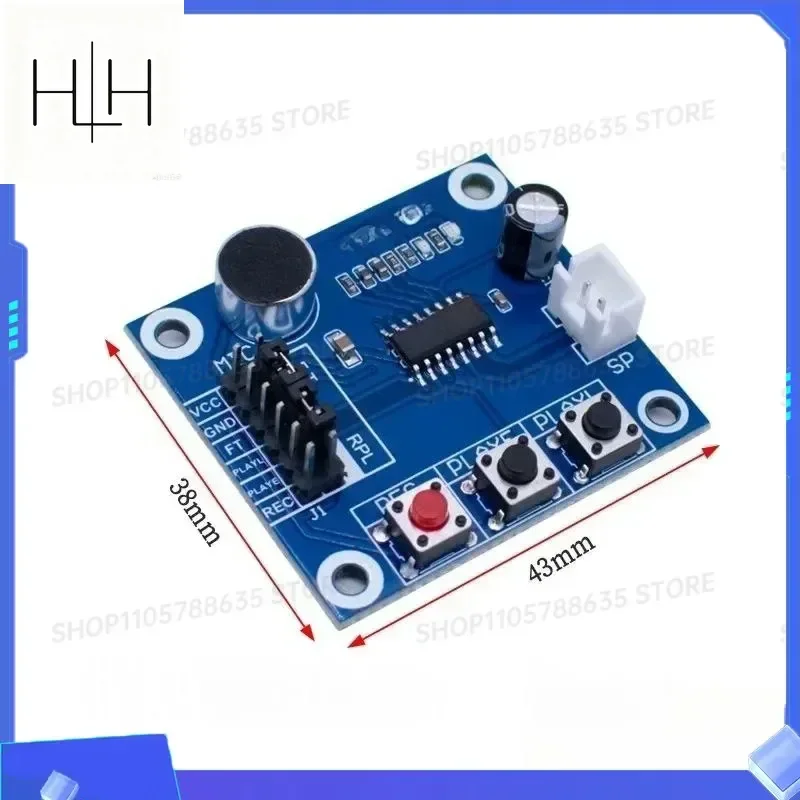 Audio Recording Playback Voice Module with Onboard Microphone and 0.5W Loudspeaker for Voice Alarm Electronic Project DIY Kit