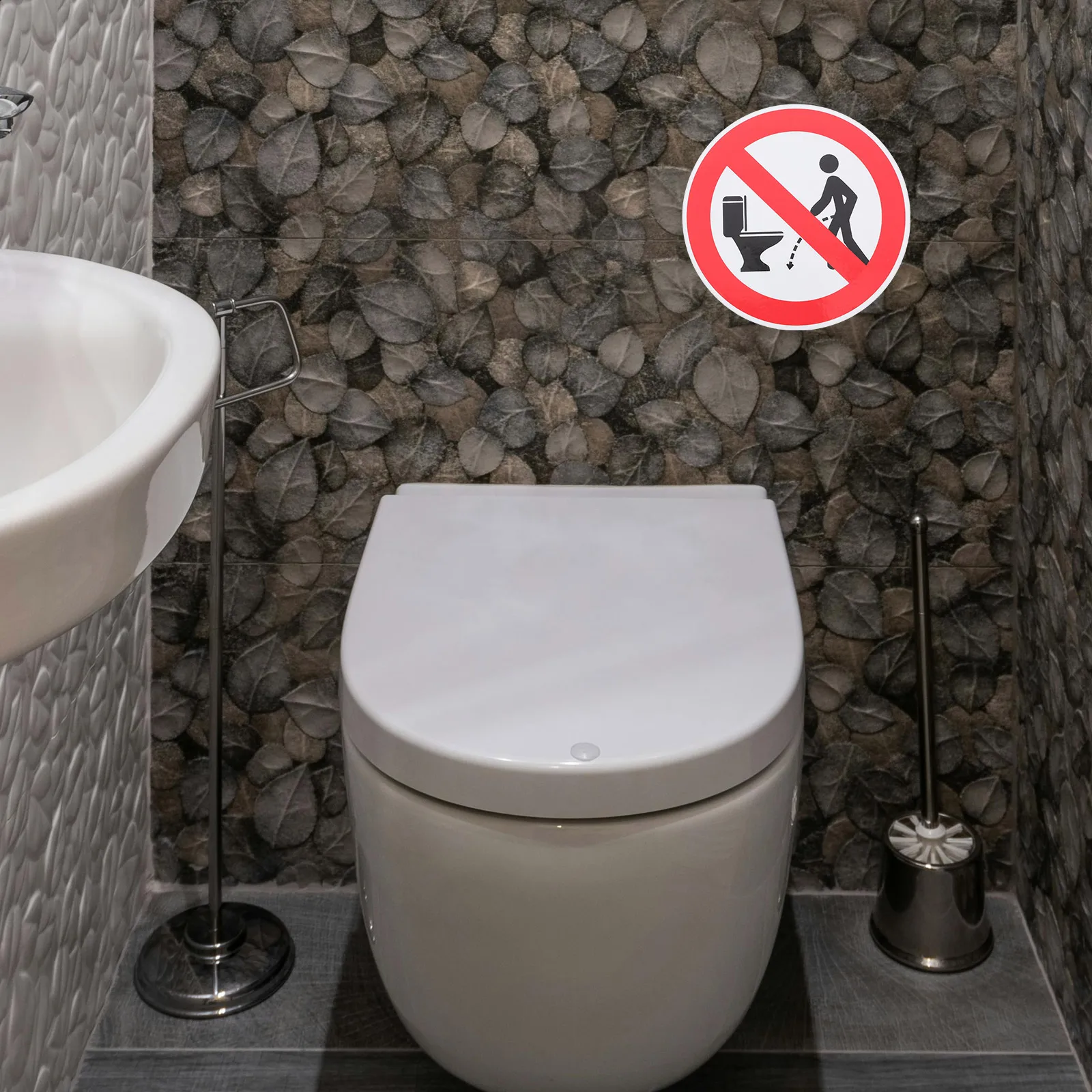 8 قطعة ملصقات الحمام مقاوم للماء بولي كلوريد الفينيل المرحاض علامات المراحيض العامة لا تدفق مناديل تبول الهدف تعزيز النظافة الوعي