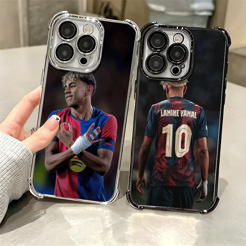 Coque de téléphone souple L-Lamine Y-Yamal Football Star pour iPhone 15 16 17 Air 14 Pro Max 16E Plus 13 12 Mini Plaqué Anti-Chute Fundas