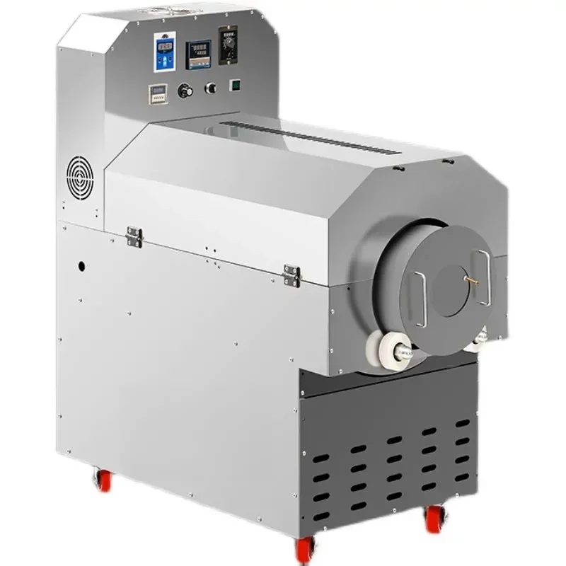 Commercial Electromagnetic Heating Frying Machine Stainless Steel Roller Roaster for Chestnut Melon Seeds Peanut Soybean