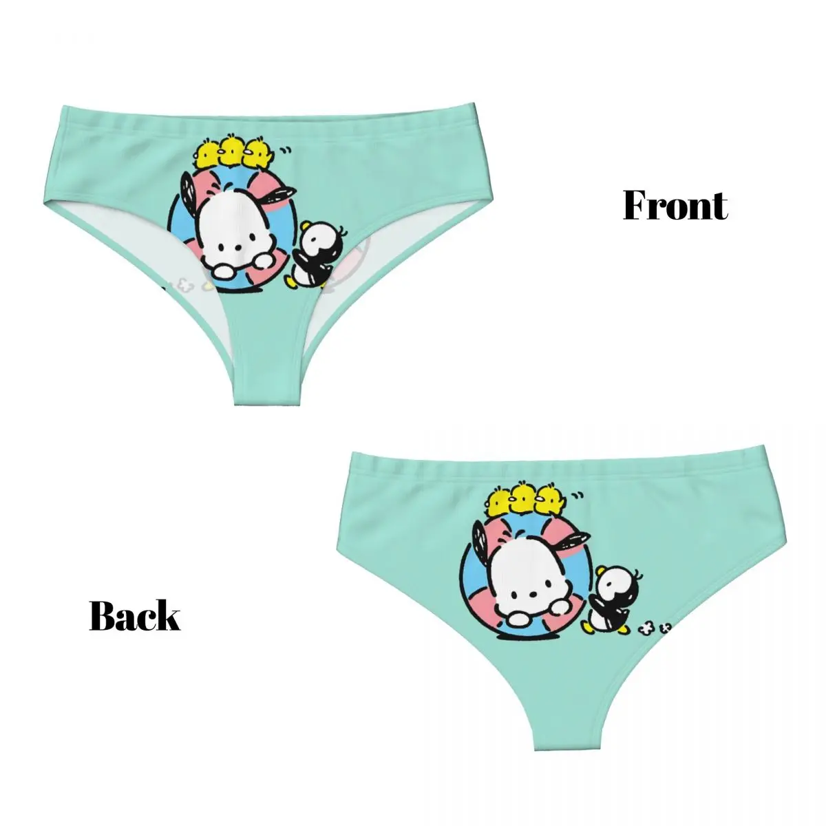 Mutandine brevi personalizzate Pochacco Dog Kawaii per biancheria intima calda elasticizzata traspirante da donna