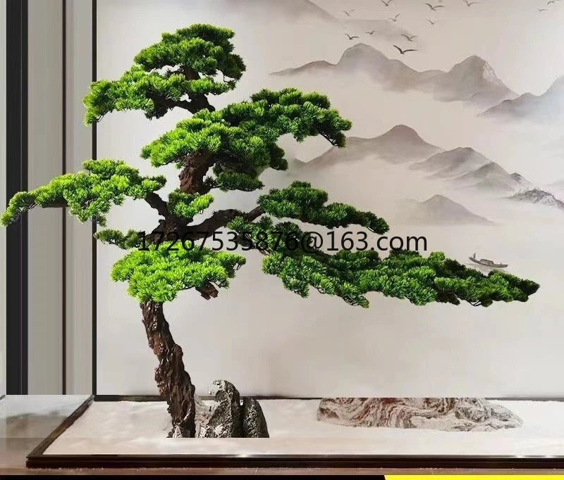 

Simulated welcome pine tree Large indoor and outdoor landscaping False tree decorative ornament Luo Hansong simulated tree