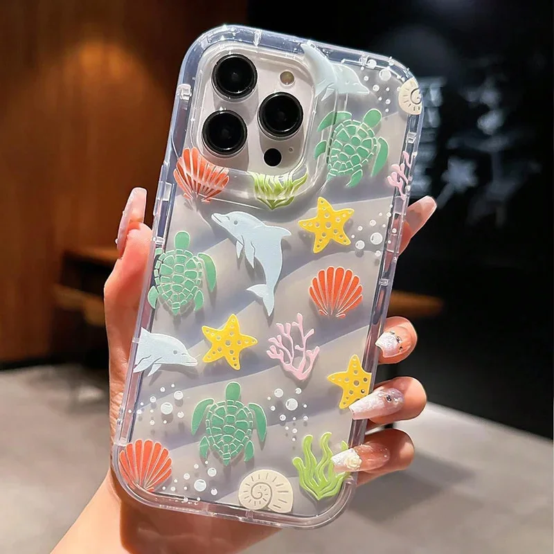 Summer Cartoon Sea Turtle Case for Samsung Galaxy A15 A55 A05 A05S A14 A24 A13 A23 A73 A12 A22 A32 A52S A72 A31 A51 A71 Cover