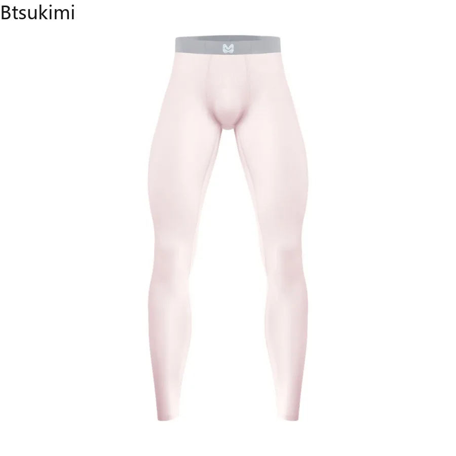 Ice Silk Nude Yoga Pants 2025 Men's Seamless Ultra-thin Leggings Breathable Sport Gym Fitness Pants Tight Elasticity Pants Male