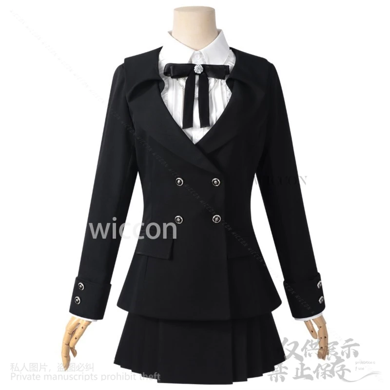 Juego de Anime amor y espacio profundo Cosplay disfraz de héroes estilo británico JK vestido de abrigo negro corbata de Lolita Jirai Kei niñas personalizadas