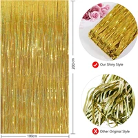 3/2/1Pack Party Backdrop Curtains Glitter Gold Tinsel Fringe Foil Curtain Birthday Wedding Decoration Adult Anniversary Decors 6