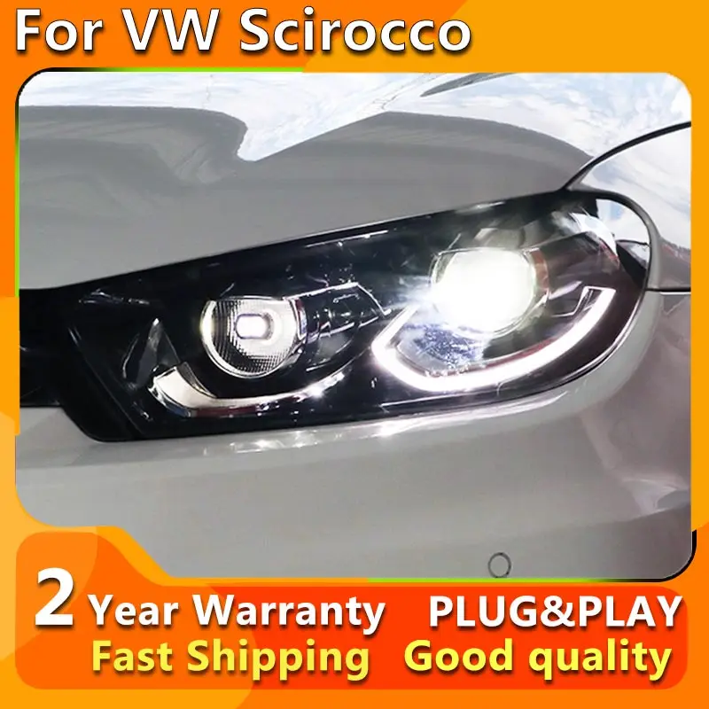 Car Light For VW Scirocco 2009-2017 Headlight Assembly Modification Highend Dual Lens Xenon LED Daytime Running Auto Accessories