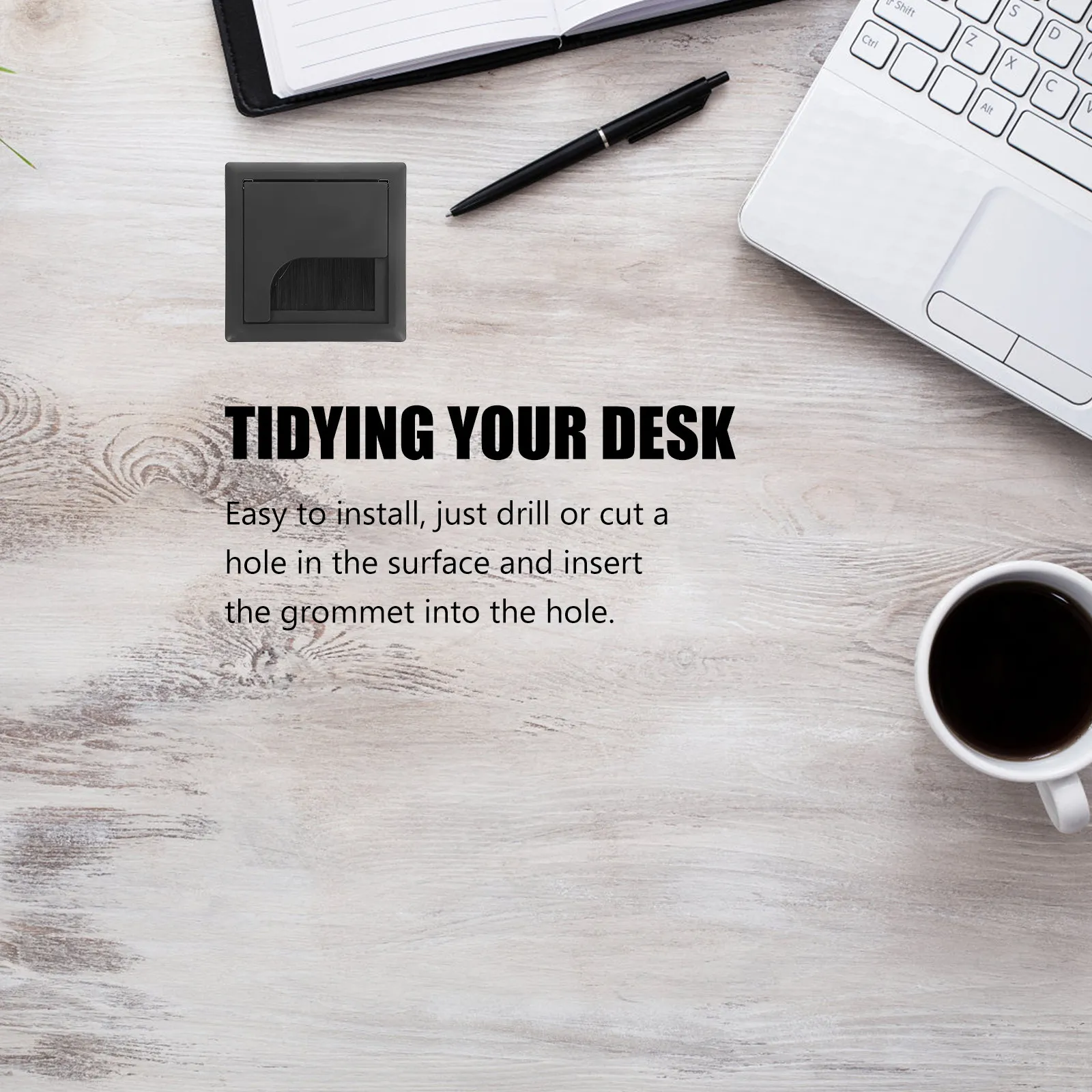 

4Pcs Desk Grommet Hole Cover Premium Plastic Wire Organizer for Computer Desk Office Equipment Cable Management