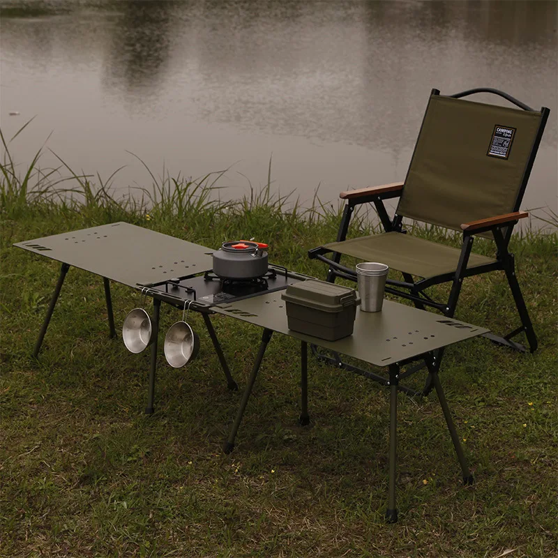 

Outdoor Folding Table Aluminum Alloy Lightweight BC Camping Equipment with Light Stand Lightweight Military Wind Tactical Table