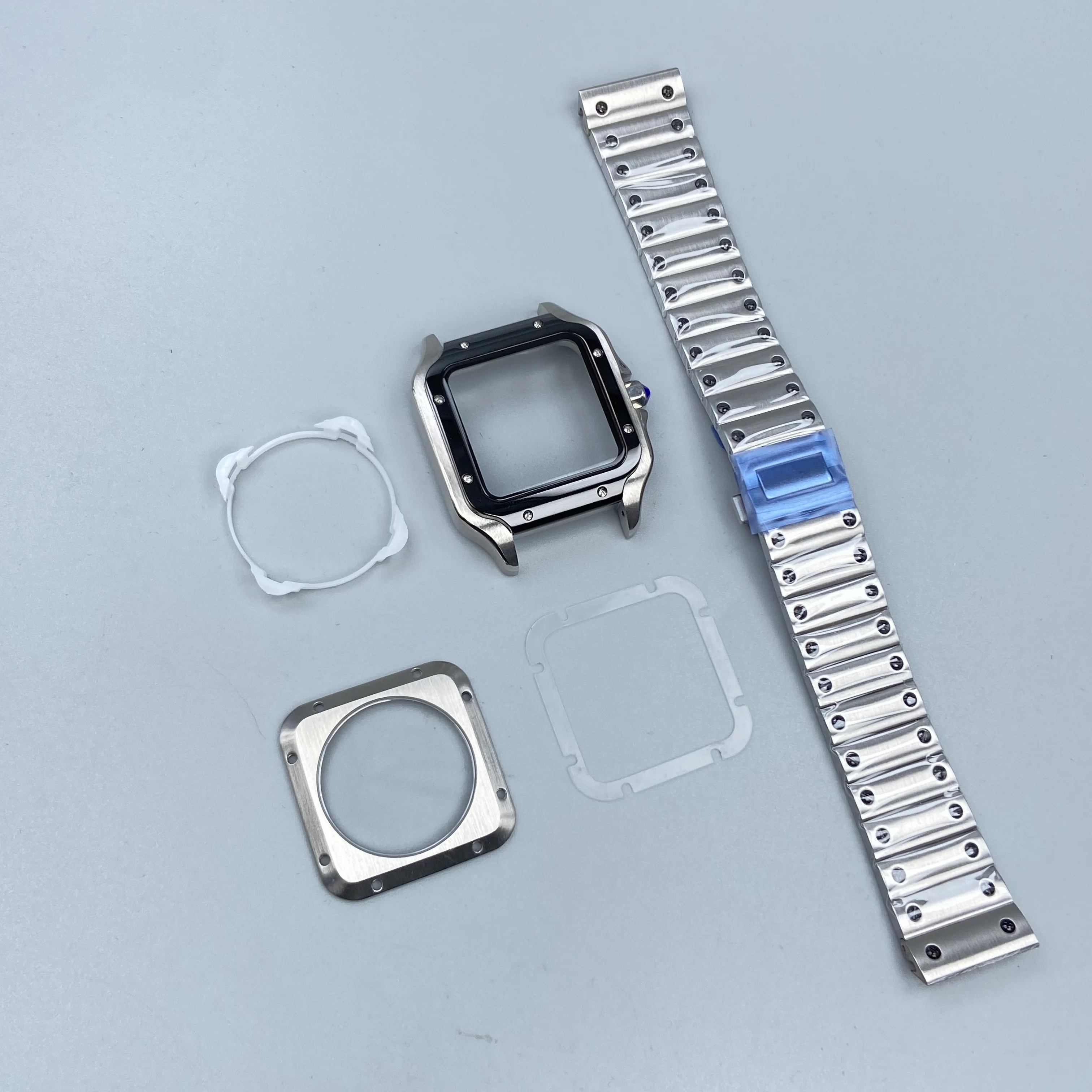 Zestaw kwadratowych kopert zegarków 38 mm z bransoletą ze stali 316L Pasuje do mechanizmów NH35/NH36/NH34 Zestaw do modyfikacji zegarka seiko