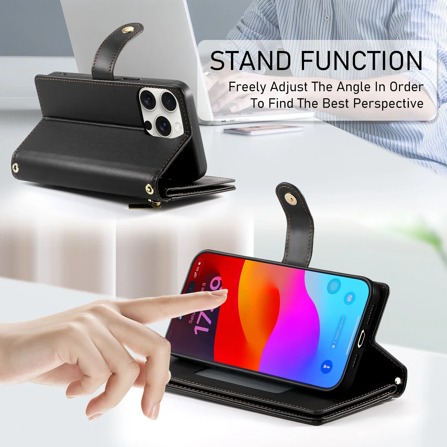 حافظة جلدية قابلة للطي لهاتف OPPO Reno 13 Pro 13F 12 12F 11 11F 10 غطاء محفظة بطاقة الهاتف Coque