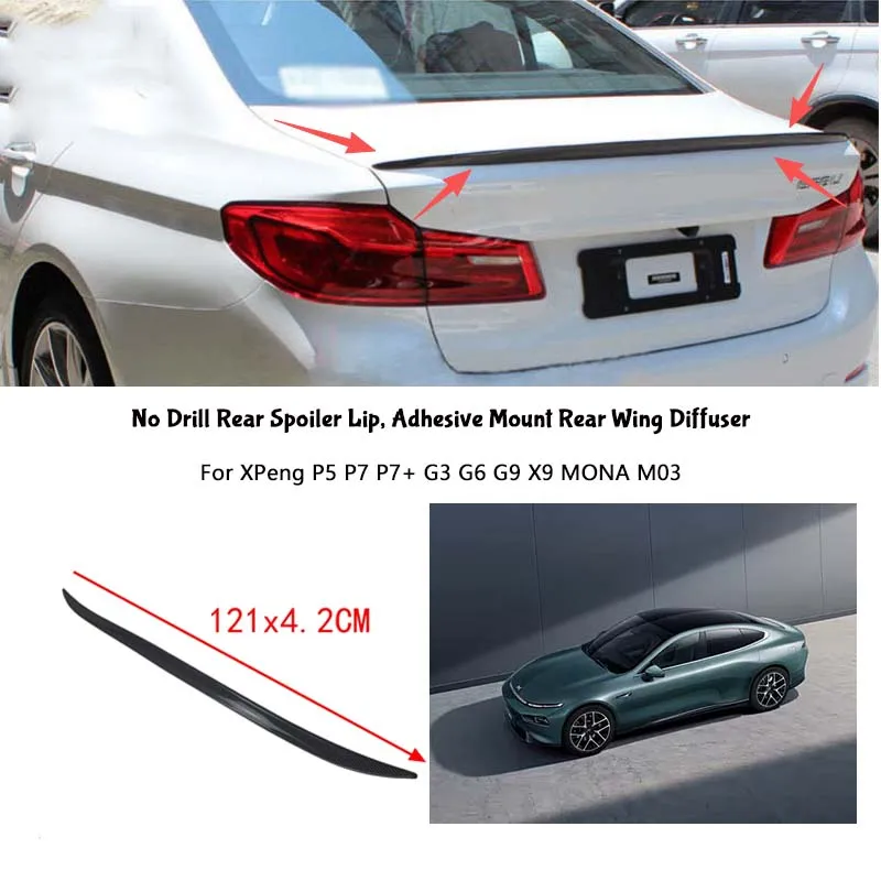 For XPeng P5 P7 P7+ G3 G6 G9 X9 MONA M03 Rear Wing Lip Car Rear Trunk Boot Lip Spoiler Wing