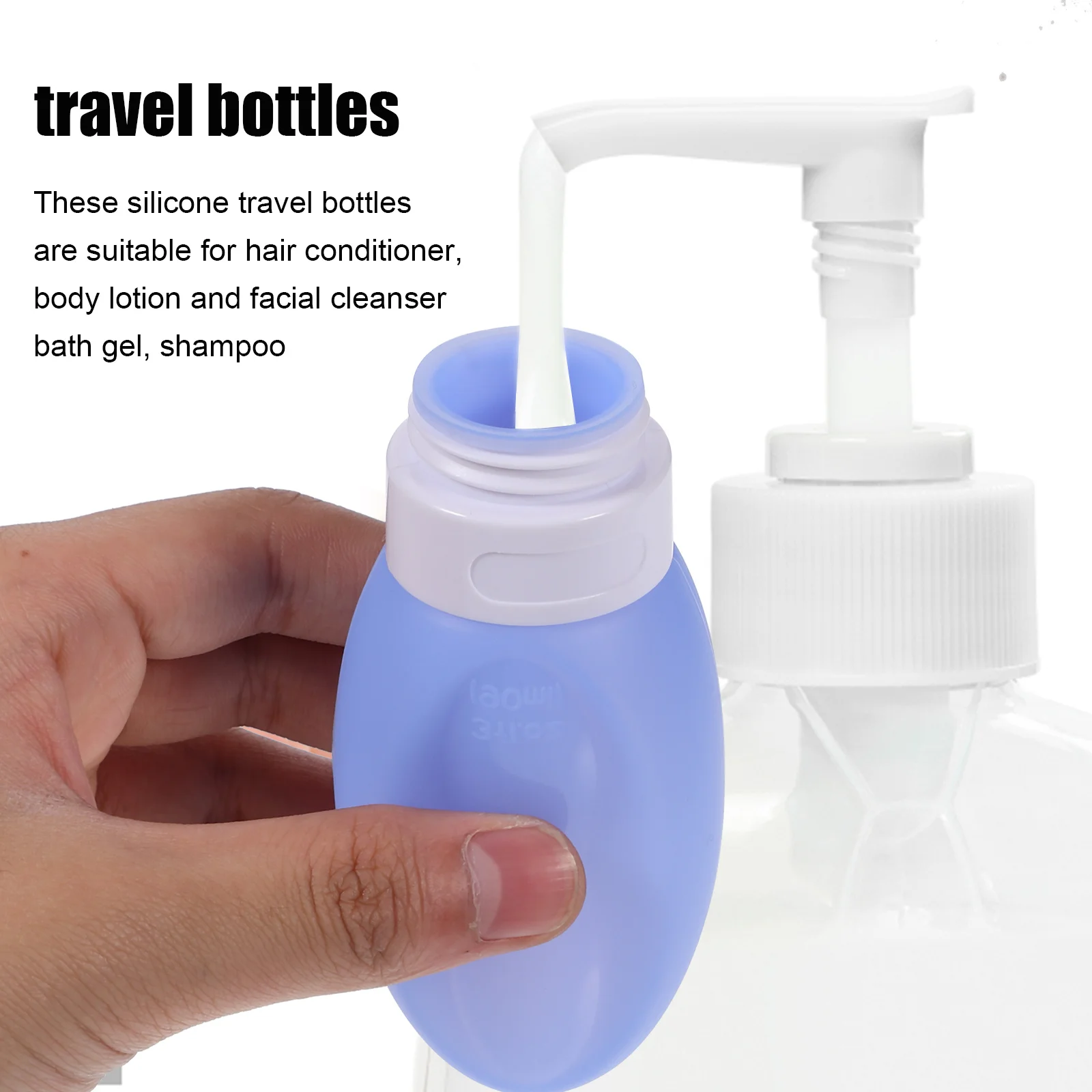 3 قطع من زجاجات السفر الفارغة من السيليكون مع أغطية حاويات موزع محمولة لمنتجات العناية بالبشرة والوجه #6